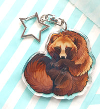 Load image into Gallery viewer, Tanuki sleepy acrylic keyring
