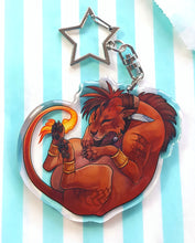 Load image into Gallery viewer, Red XIII sleepy acrylic keyring
