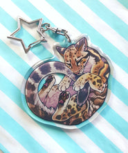 Load image into Gallery viewer, Clouded Leopard sleepy acrylic keyring
