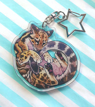 Load image into Gallery viewer, Clouded Leopard sleepy acrylic keyring
