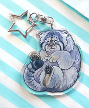 Load image into Gallery viewer, Pallas cat sleepy acrylic keyring
