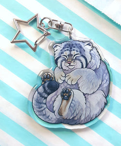 Pallas cat sleepy acrylic keyring