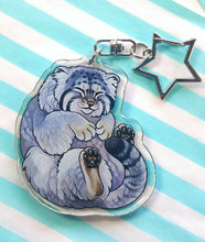 Load image into Gallery viewer, Pallas cat sleepy acrylic keyring
