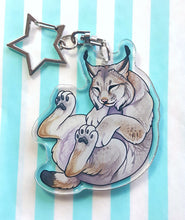 Load image into Gallery viewer, Canada lynx sleepy acrylic keyring
