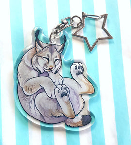 Canada lynx sleepy acrylic keyring