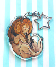 Load image into Gallery viewer, Lion sleepy acrylic keyring
