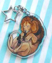 Load image into Gallery viewer, Lion sleepy acrylic keyring
