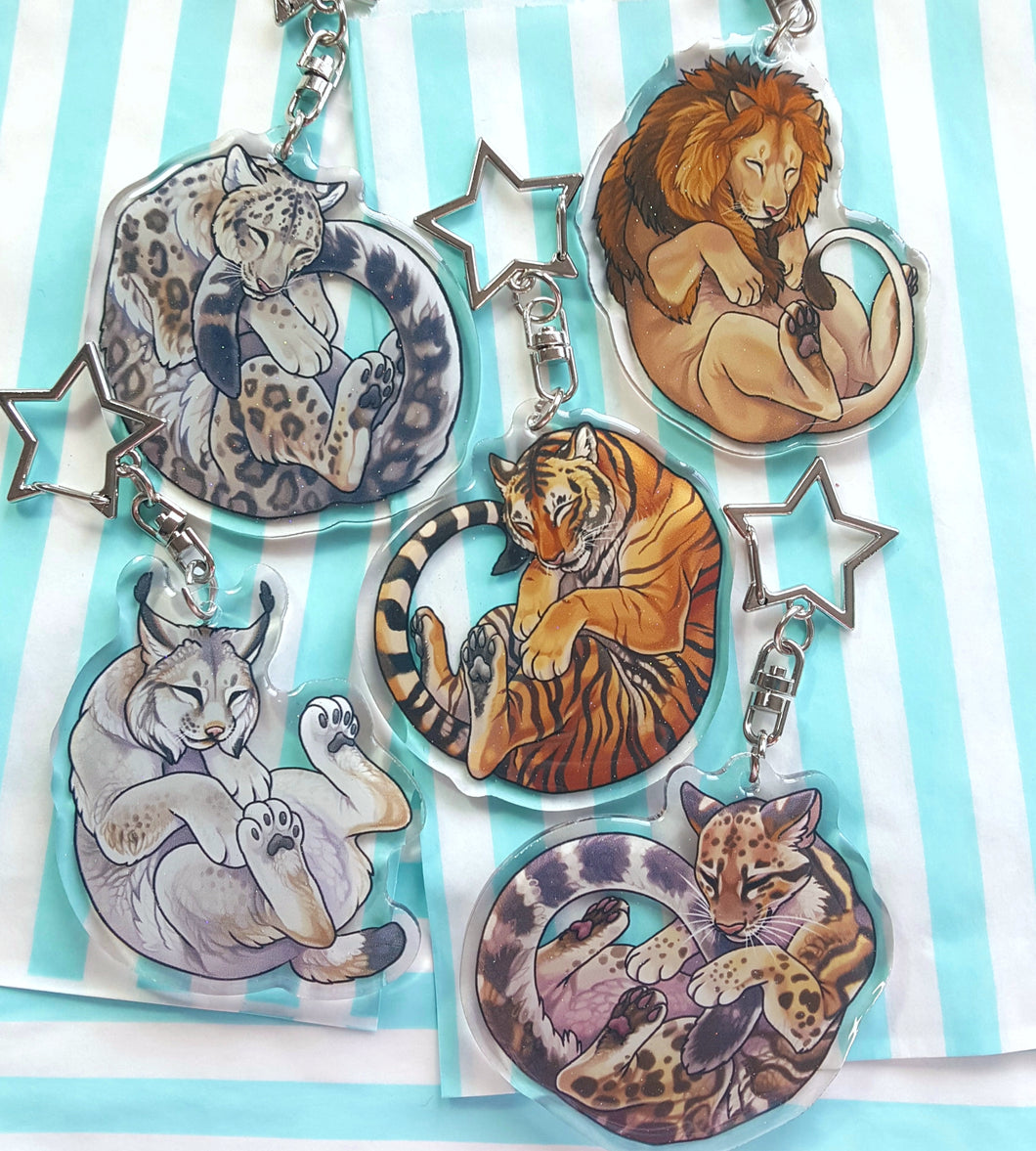 VOL.1 full set sleepy big cat keyrings (5)