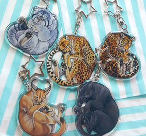 VOL.2 full set sleepy big cat keyrings (5)