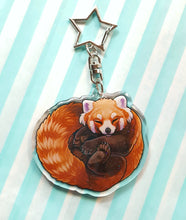 Load image into Gallery viewer, Red panda sleepy acrylic keyring
