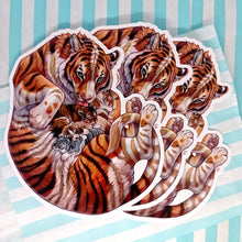 Load image into Gallery viewer, Large vinyl sticker: Tiger Family
