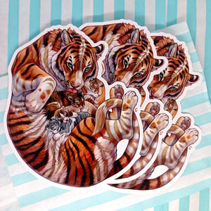 Large vinyl sticker: Tiger Family