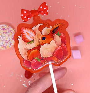 (Strawberry Flavour) fruit lollipop acrylic keyring