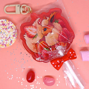 (Strawberry Flavour) fruit lollipop acrylic keyring