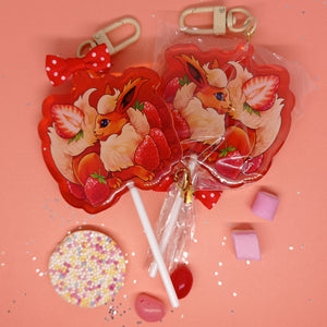 (Strawberry Flavour) fruit lollipop acrylic keyring