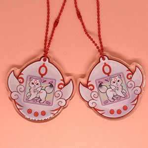 Okamigotchi double sided acrylic charm