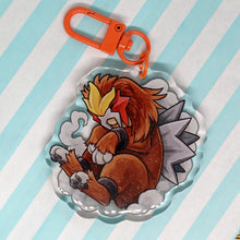 Load image into Gallery viewer, Entei sleepy acrylic keyring
