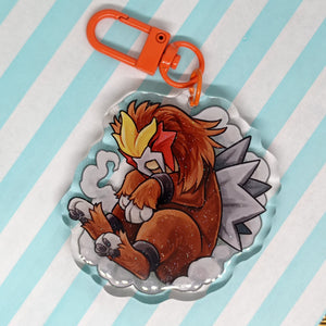 Entei sleepy acrylic keyring