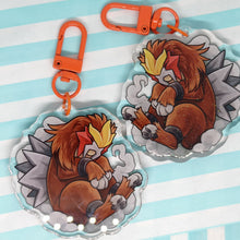 Load image into Gallery viewer, Entei sleepy acrylic keyring
