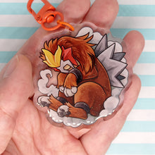 Load image into Gallery viewer, Entei sleepy acrylic keyring
