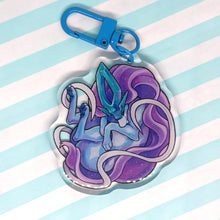 Load image into Gallery viewer, Suicune sleepy acrylic keyring
