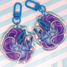 Load image into Gallery viewer, Suicune sleepy acrylic keyring
