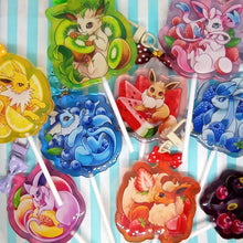 Load image into Gallery viewer, Full set of 9  fruit lollipop acrylic keyrings
