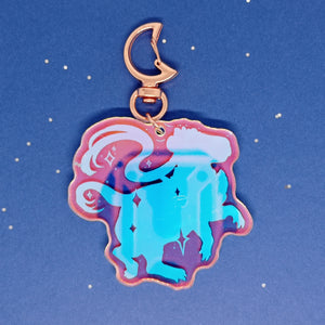 Magical girl capybara holographic acrylic keyring