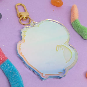 Lollipop Opossum holographic acrylic keyring