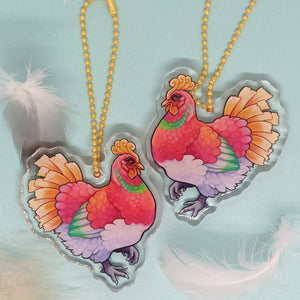 Legendary Henhouse Rainbow Chicken acrylic Charm