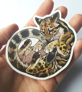 VOL. 1 Sleepy big cat sticker pack - 5 vinyl animal stickers