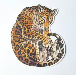 VOL.2 Sleepy big cat sticker pack - 5 vinyl animal stickers