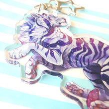 Load image into Gallery viewer, White Galaxy Tiger Large Acrylic Keyring
