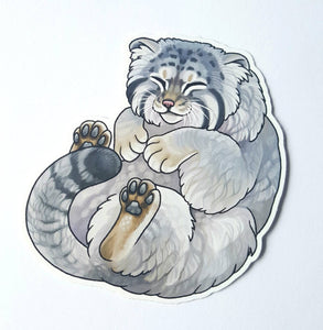 VOL.2 Sleepy big cat sticker pack - 5 vinyl animal stickers