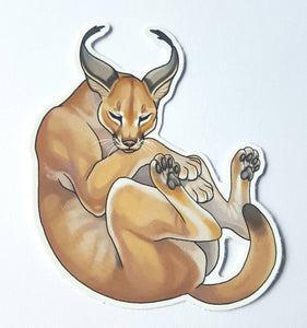 VOL.2 Sleepy big cat sticker pack - 5 vinyl animal stickers