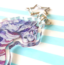 Load image into Gallery viewer, White Galaxy Tiger Large Acrylic Keyring
