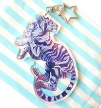 Load image into Gallery viewer, White Galaxy Tiger Large Acrylic Keyring
