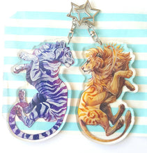 Load image into Gallery viewer, White Galaxy Tiger Large Acrylic Keyring
