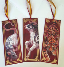 Load image into Gallery viewer, Chinese zodiac bookmark gold foil collection - 12 animals
