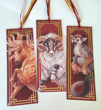 Load image into Gallery viewer, Chinese zodiac bookmark gold foil collection - 12 animals
